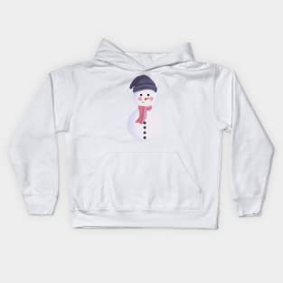 Christmas Snowman with Scarf and Beanie. Kids Hoodie